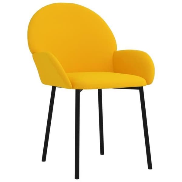 vidaXL Matstolar 2 st Gul Sammet 344770