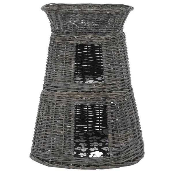 vidaXL Kattkorgset 3 st med kuddar Grå 47x34x60 cm