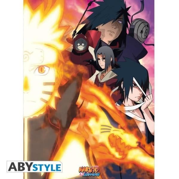 Naruto affisch - Set med 2 affischer '52x38' - Flerfärgad - Rektangulär - 52 cm