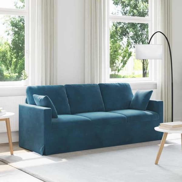 Blå Soffa 198 x 78 x 80 cm Sammet
