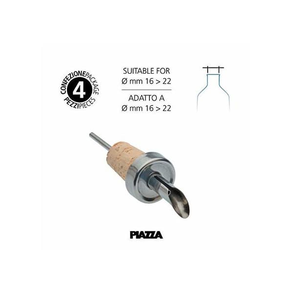 Hällpipar - Piazza - 4-pack - Rostfritt stål - Droppfri - Brun