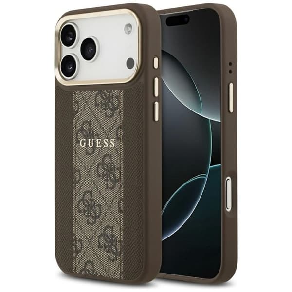 Guess Hardcase 4G Stripe MagSafe för iPhone 17 Pro Max - Brun