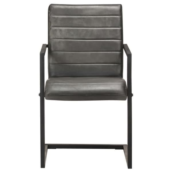vidaXL Cantilever Matstolar 2 st Grått Äkta Läder