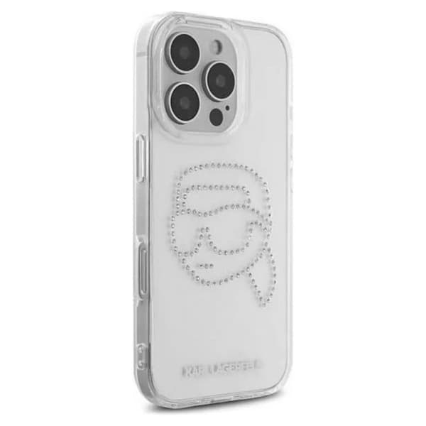 Coque Karl Lagerfeld IML Strass Karl Head för iPhone 16 Pro (transparent)