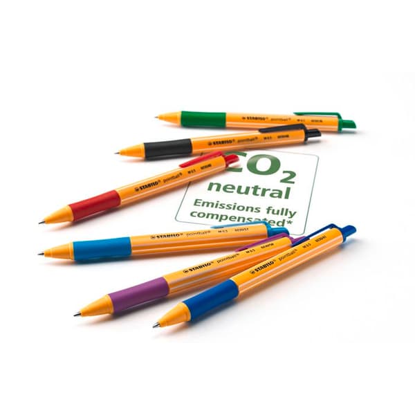 Retractable kulpenna - STABILO - Pointball - Blå - Orange/vit kropp