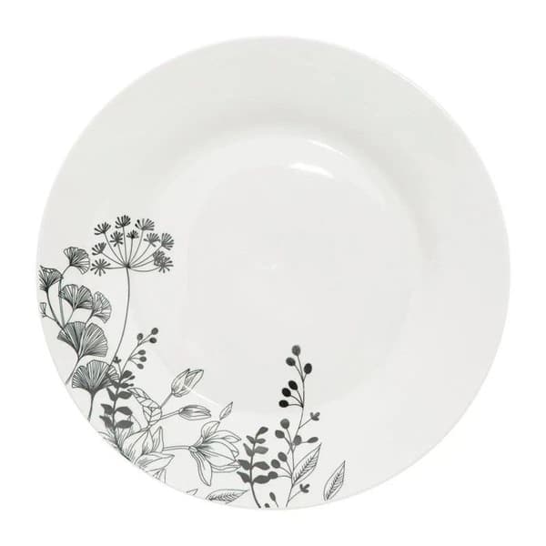 Servis av 18 delar "Vit Blomma" 26 cm Vit