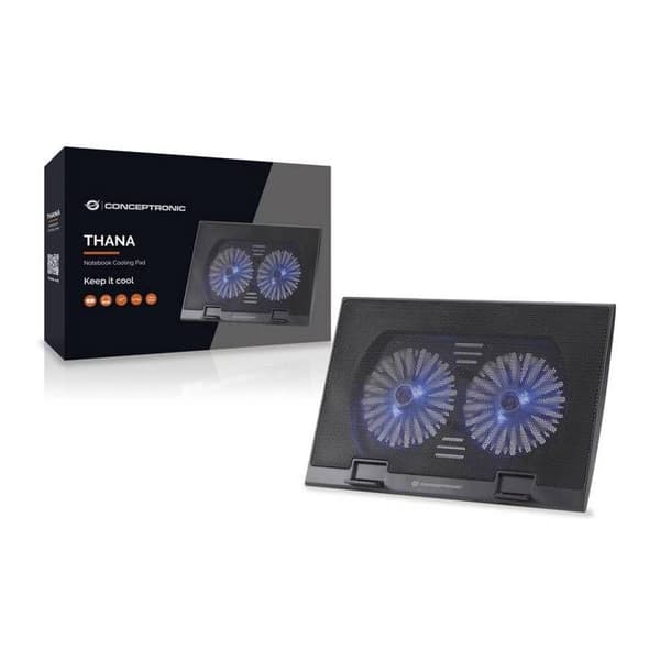 USB-fläkt - CONCEPTRONIC - Thana 02B - 2 fläktar - 12,5 cm - Svart