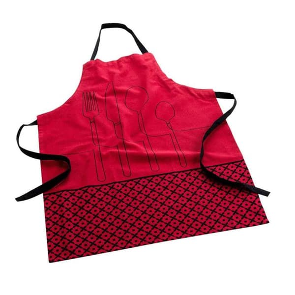Köksförkläde i Återvunnet Bomull "Cuisiline" 84cm Bordeaux