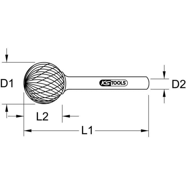 Fräs - KS TOOLS - 515.3281 - HM form D - Ø 3mm - 38.5mm