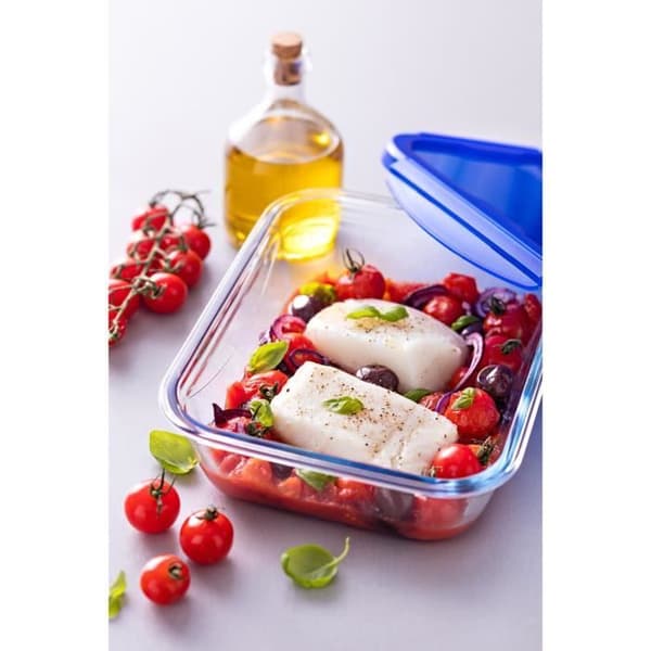 Rektangulär låda med lock - PYREX - 1451026 - 20 x 15 cm - 800 ml - Cook & Go - Bas i borosilikatglas