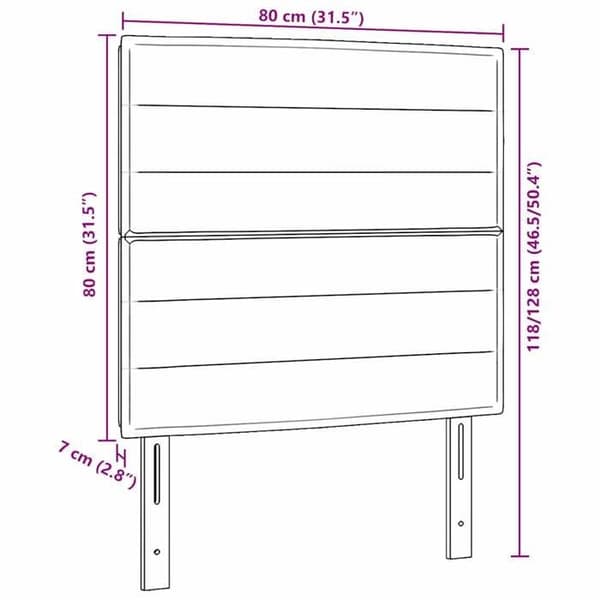 vidaXL Sänggavel Mörkgrå 80 cm tyg 3337664
