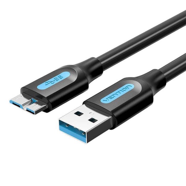 USB-kabel Vention 30 A för enheter med Micro B, solid svart PVC-kabel 1,5 m