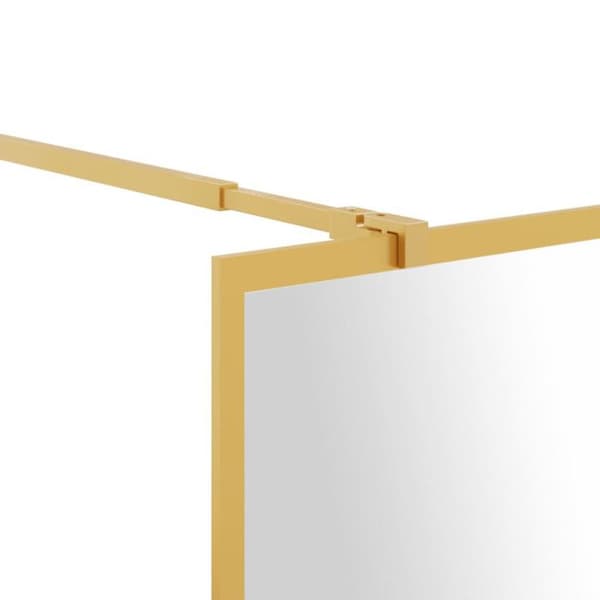 Duschvägg med transparent ESG-glas guld 80x195 cm
