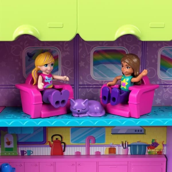 Polly Pocket-Transformable Kitten Airplane-Box med 2 minifigurer HWP19