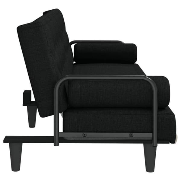 vidaXL Sängsoffa med armstöd svart tyg 351939