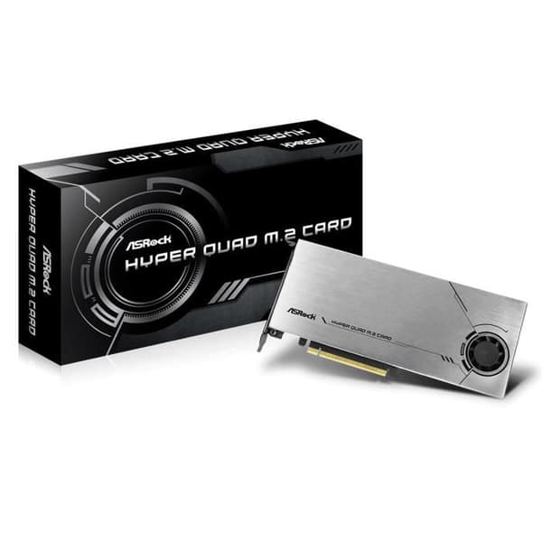 ASRock Hyper Quad M.2 Card - 4 x M.2 SSD PCI-E 4.0 4x Controller Card - PCI-Express 4.0 16x Bus ( Kategori: Controller Card )