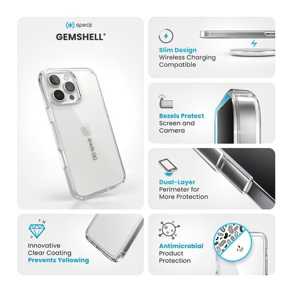 Skyddsfodral - Speck - Gemshell - iPhone 16 Pro Max - Transparent - Semi-hård