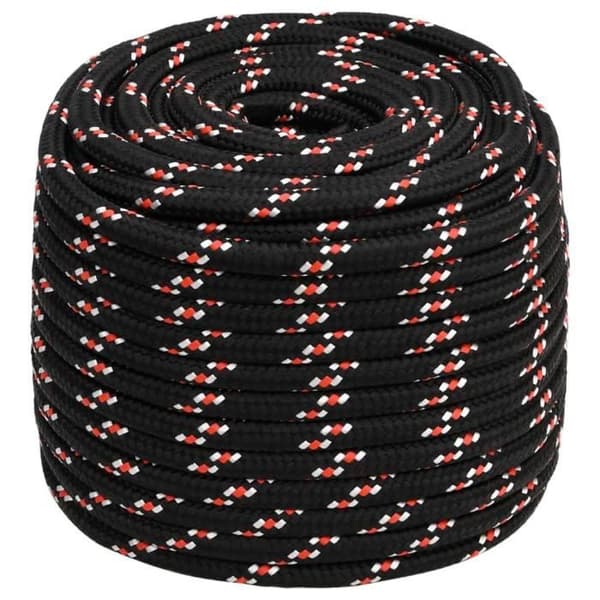 vidaXL Båtrep Svart 18 mm 100 m Polypropen 152366