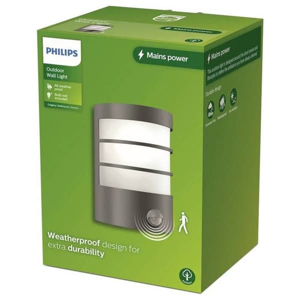Utomhusarmatur - PHILIPS LED - Calgary - E27 - Antracit - Väderbeständig