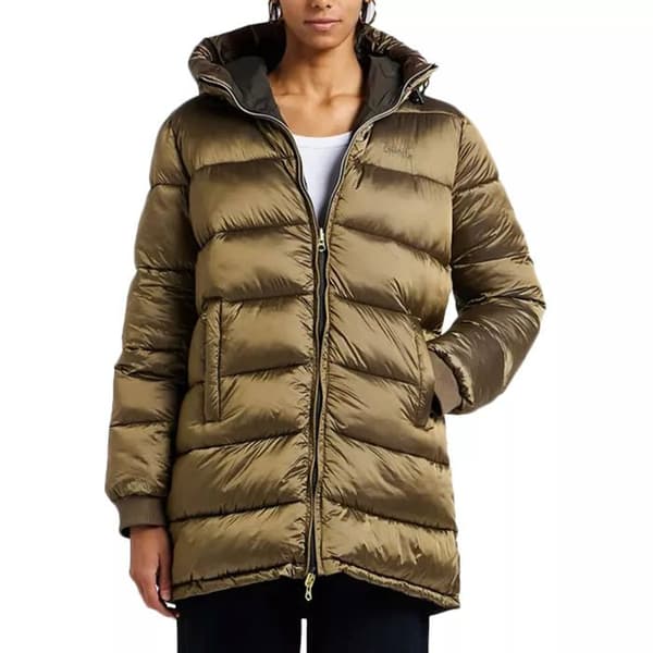 Reversible lång puffjacka med huva för kvinnor Schott RIVERSA2W