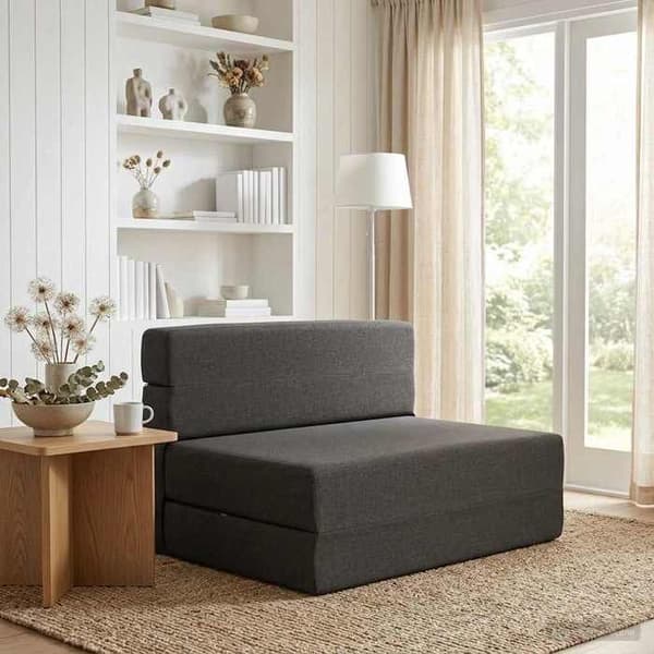 vidaXL Fällbar sängsoffa Mörkgrå 100 x 80 x 60 cm Tyg 900103