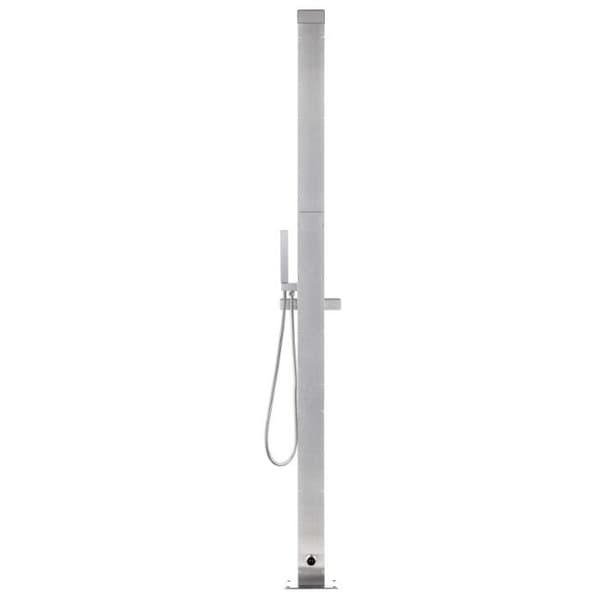 vidaXL Trädgårdsdusch 220 cm Rostfritt stål