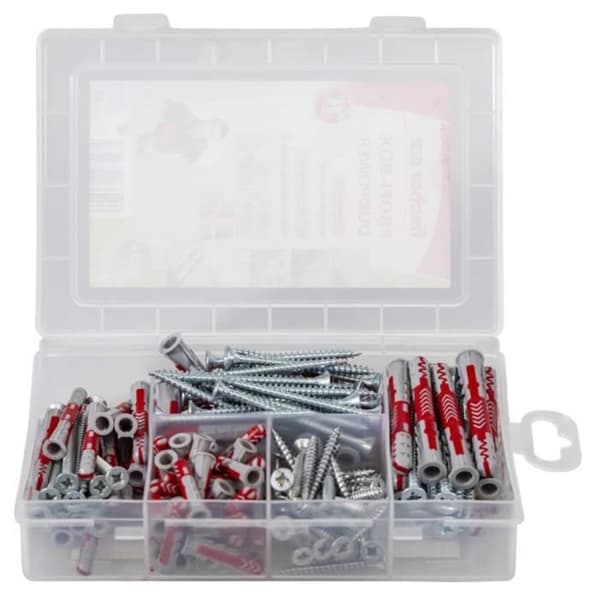 Fischer Dowel set med skruvar PROFI-BOX DUOPOWER 150 st