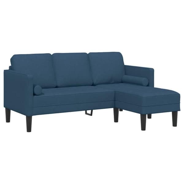 Hörnsoffa 3 platser Blå 160 cm Tyg