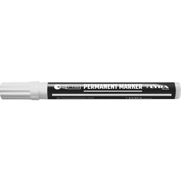 Vit permanentmarker - LYRA - Fin spets 1-4 mm