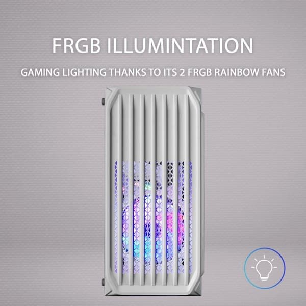 Boitier PC Mini Tur Micro ATX - Mars Gaming - MC-S2 RGB - Vitrerat panel - Vit - One size