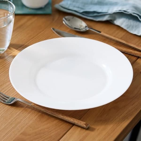 Tallrik Luminarc Everyday 24 cm - Set om 6, vit opal, mikrovågsugn och diskmaskin säker