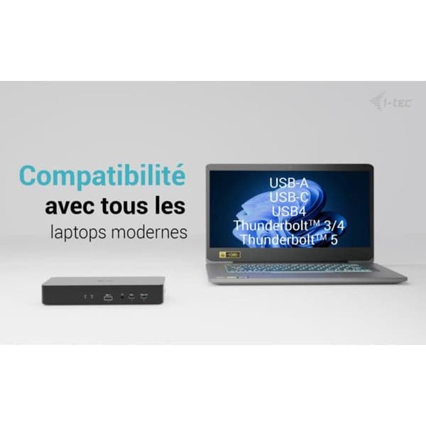 i-tec Universal Intelligent Dual Display Dockningsstation + Power Delivery 100W