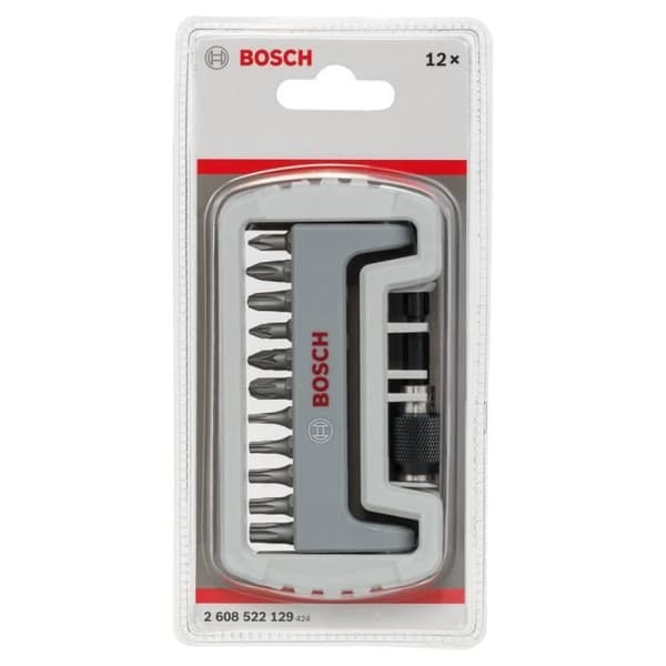 Skruvmejselbits - BOSCH - Set med 11 delar - Extra hård kvalitet - Längd 25 mm - Bitshållare ingår
