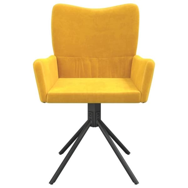 344816 vidaXL Snurrbara matstolar 2 st Gul Sammet