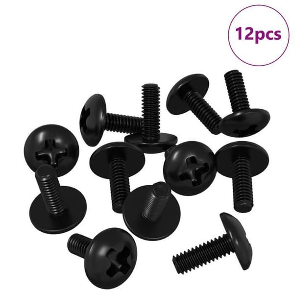 Fästelement Vidaxl Manschettskruv 12 st Svart M4 x 10 mm Järn
