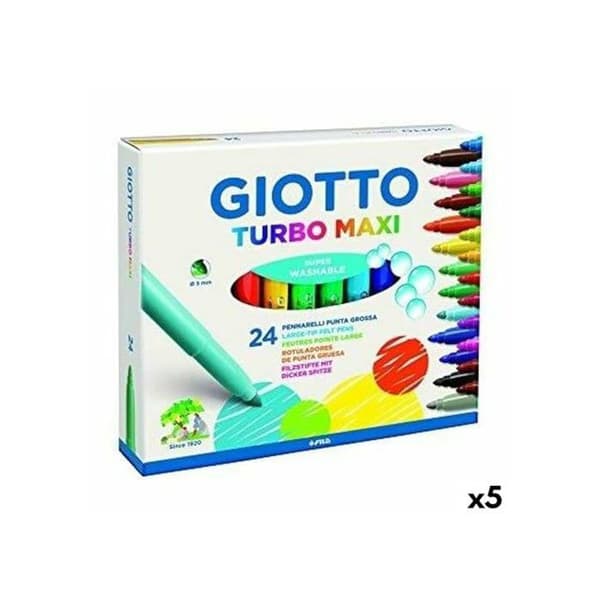 Markörer - Giotto - Turbo Maxi - Multicolor - 5 Enheter