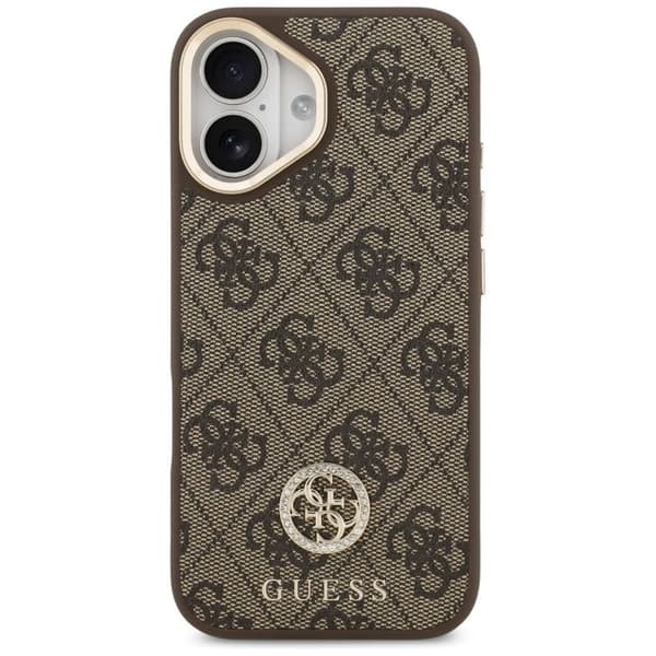 Guess Hardcase 4G Strass Logo MagSafe för iPhone 17 - Brun
