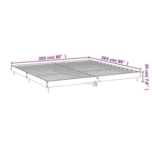 vidaXL Sängstomme Blank Vit 200x200 cm Konstruerat trä 832215