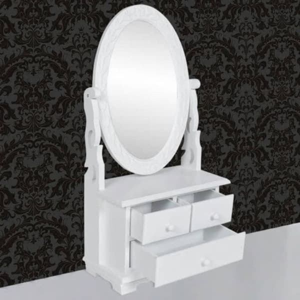 vidaXL Sminkbord med Oval MDF-spegel