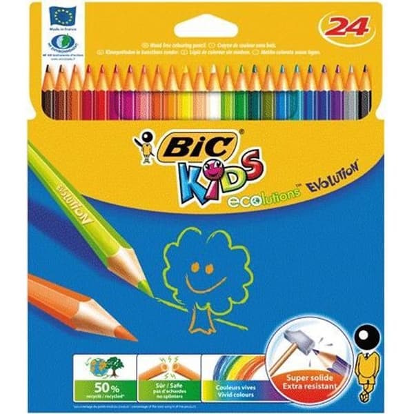Färgpennor - BIC - ECOLUTION KIDS - 24 stycken - Flerfärgad - Barn 3+