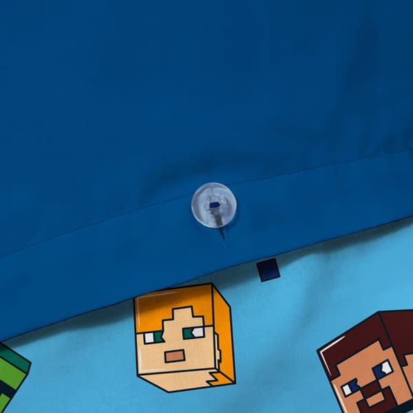 Barnsängkläder 100% Bomull - MINECRAFT UPPDATERING - Mörkblå - 140x200+63x63cm