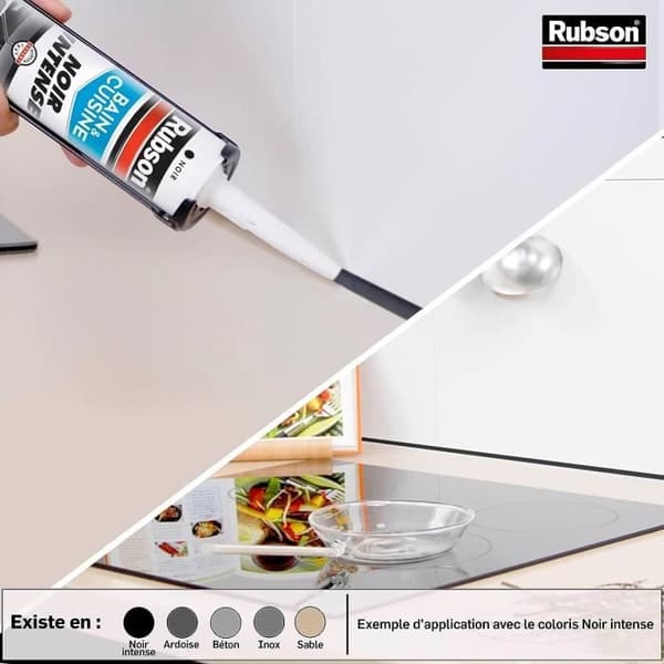 Mastic sanitet - RUBSON - 280 mL - Elastomer silikon - Mögelbeständig - Skiffer