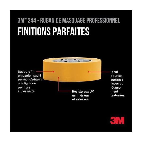 3M Professionell Maskeringstejp 48 mm x 50 m - Hög Precision, 3 Rullar