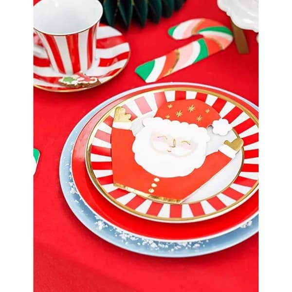 20 ENGANGSSERVETTER PAPPER SANTA SHAPE 16,5X15CM Röd