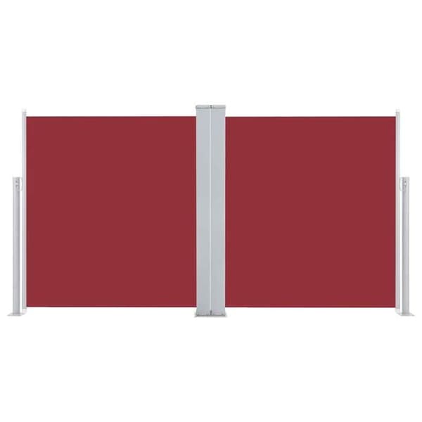 vidaXL Infällbar sidomarkis Röd 100 x 600 cm