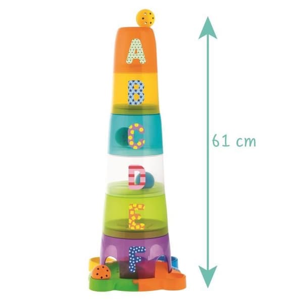 CHICCO Stack & Fun staplingsspel med 5 spellägen och 4 färgglada bollar