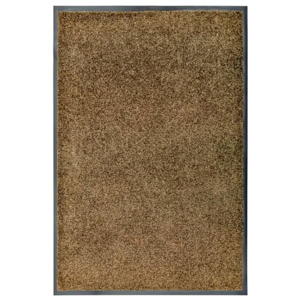 vidaXL Tvättbar Dörrmatta Brun 60x90 cm
