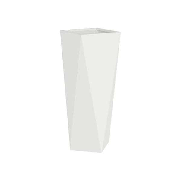 Stålkruka - vidaXL - Vit - 30x30x75 cm - Robust - Utomhusbruk - Montering krävs
