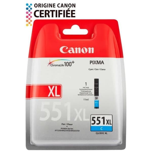 CANON CLI-551C XL cyan bläckpatron med stor kapacitet (CLI551XL)