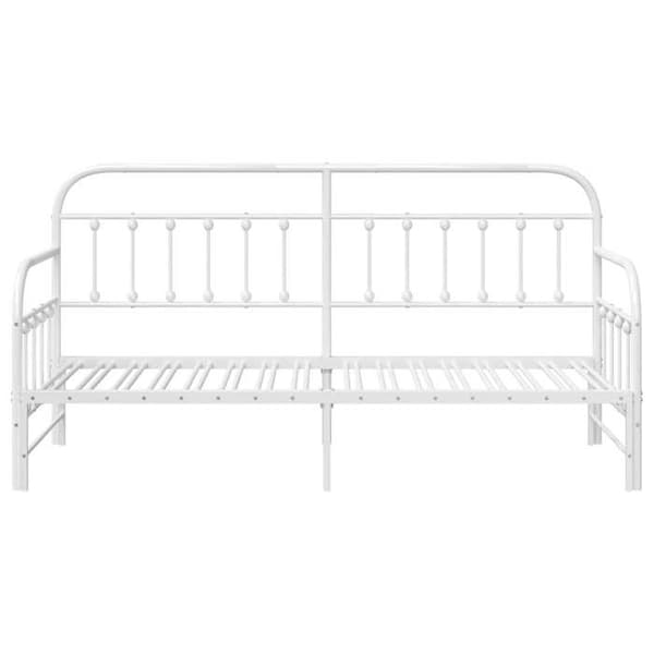 vidaXL Dagbädd Ram Vit 75 x 190 cm Pulverlackerad stål 42002649